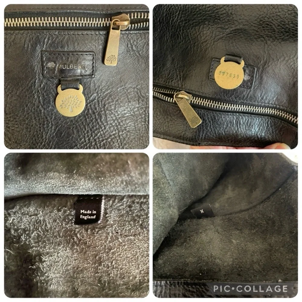 Mulberry Black Leather Top-Handle Tote with Gold Hardware - Picture 12 of 16